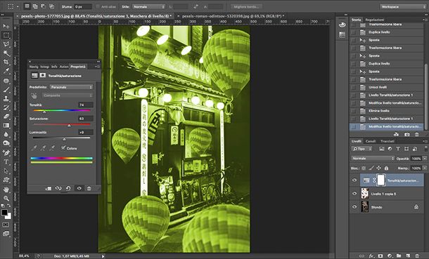 Come fare foto Aesthetic da PC con Photoshop Tonalità Saturazione