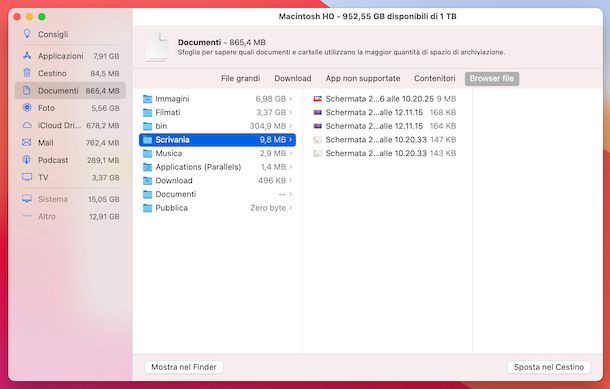 Utility predefinita macOS gestione disco