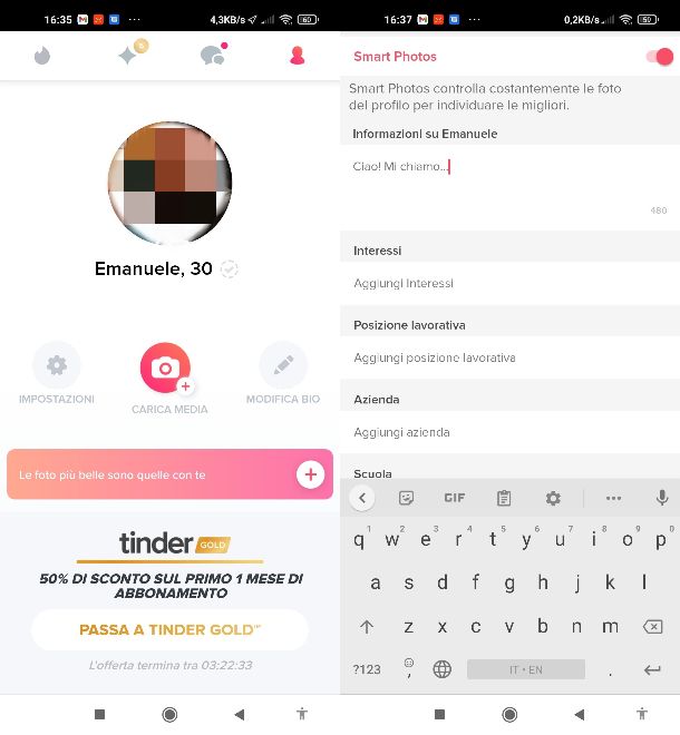 Bio Tinder