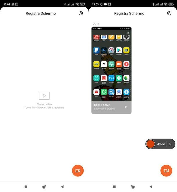 Registrazione schermo Android