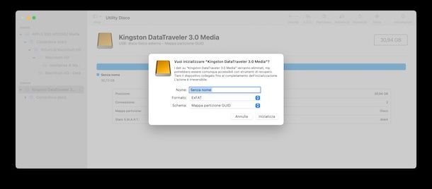 Formattare USB protetta macOS