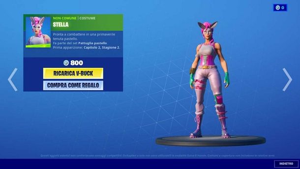 Procedere all'acquisto di skin su Fortnite