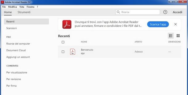 Usare Acrobat Adobe Reader per aggiungere firme su PDF da Windows