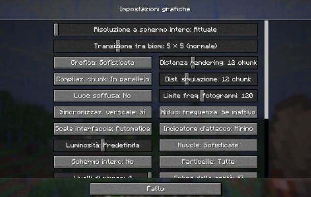 Come boostare gli fps su Minecraft