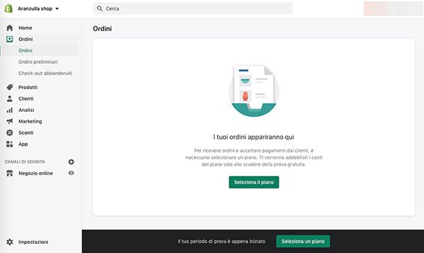 Come gestire un ecommerce con Shopify Ordini