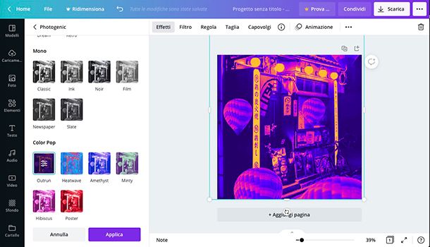 Come fare foto Aesthetic online con Canva