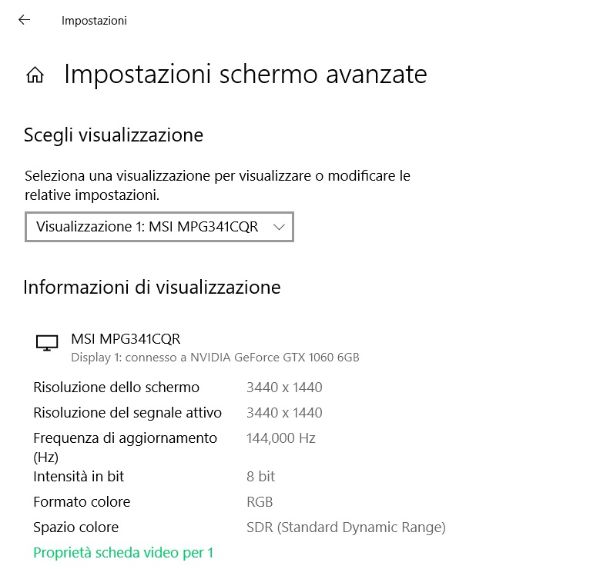 Impostazioni schermo Windows