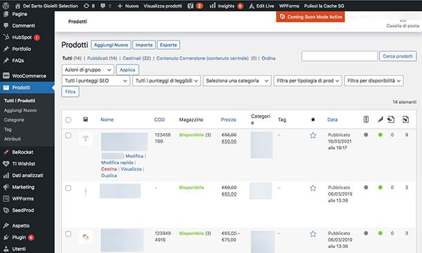 Come gestire un ecommerce con WooCommerce inventario