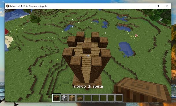 Blocchi abete in alto Minecraft