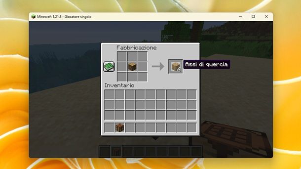 Assi di quercia Minecraft informazioni preliminari