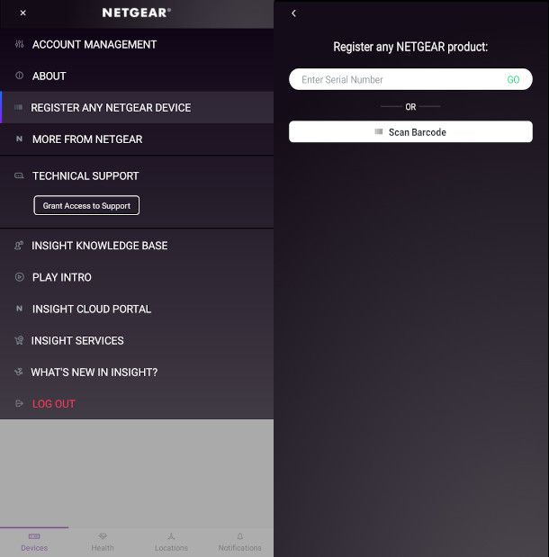 registrazione dispositivo Netgear Insight