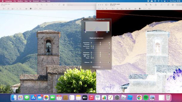 screenshot anteprima macOS inversione colori