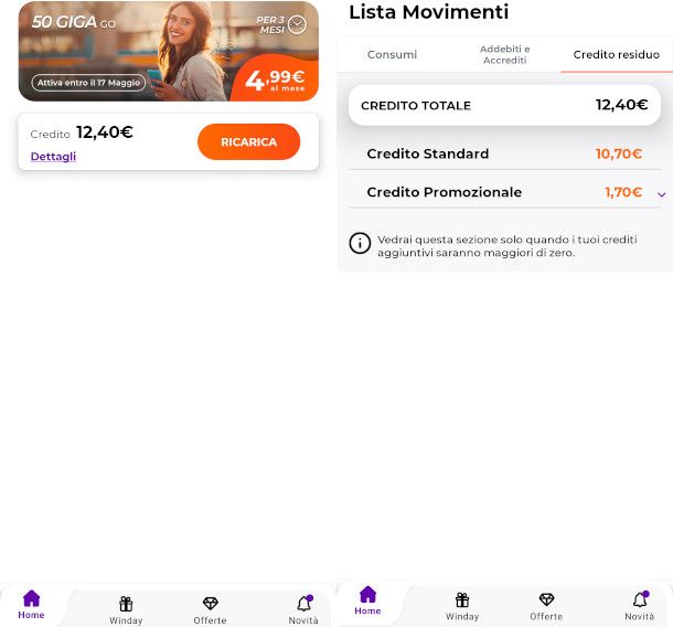 app windtre credito residuo