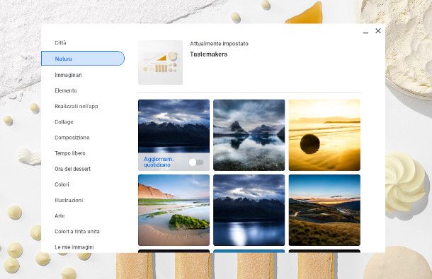 impostazione sfondo Chromebook