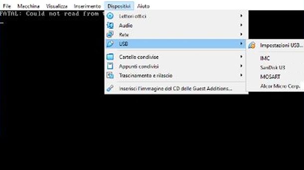 Come abilitare porte USB VirtualBox