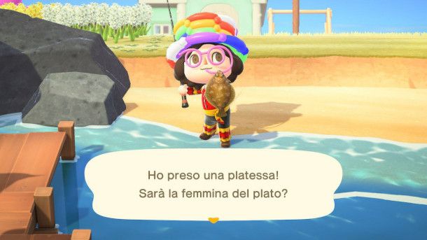 Risultato pesca di un pesce in Animal Crossing