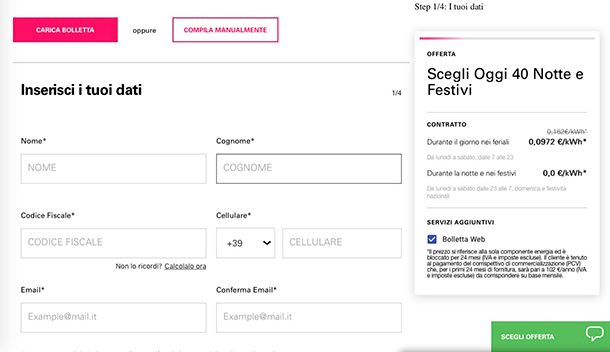 Come cambiare gestore luce procedura online