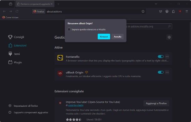 Come disabilitare adblock