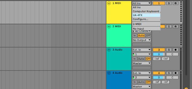 ableton live input audio