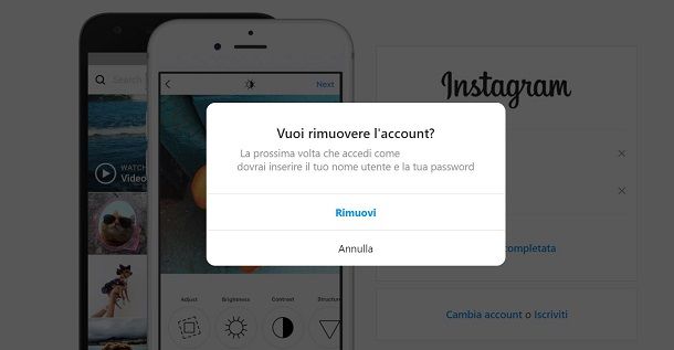 IG Web rimozione account