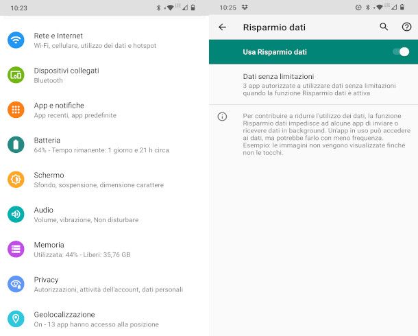 risparmio dati android