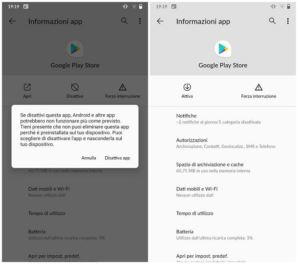 Come disinstallare Play Store su Android