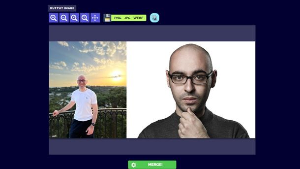 PineTools Come unire due foto in un unico file online