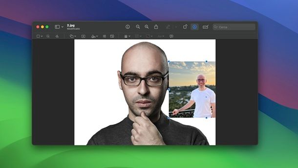 Come unire due foto in un unico file Mac