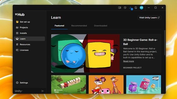 Come usare Unity Hub