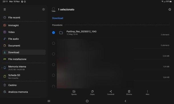 Come spostare file su scheda SD