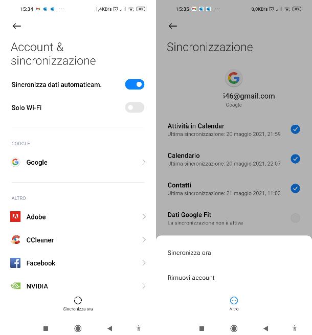 Account Google Android