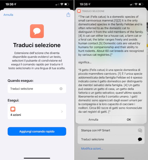 Comandi iOS traduzione