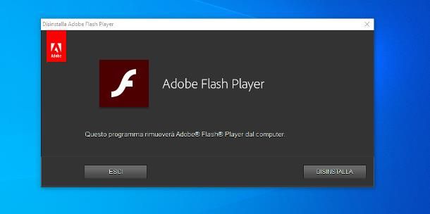 Come disinstallare Adobe Flash Player da Windows 10