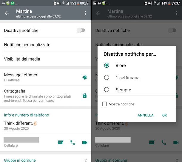 Notifiche WhatsApp Android