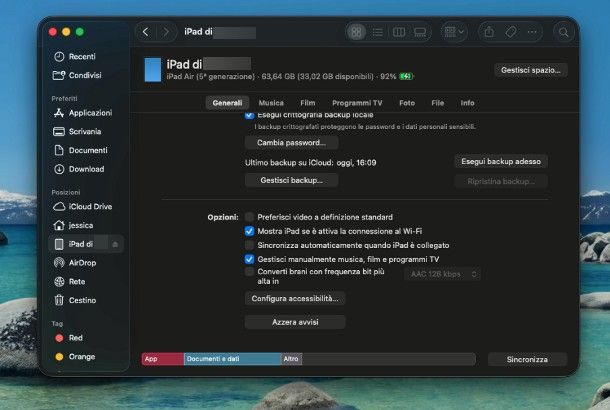 Come collegare iPad a Mac senza cavo: gestione
