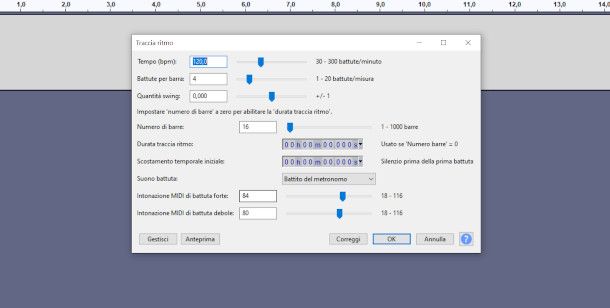 audacity creazione traccia ritmo