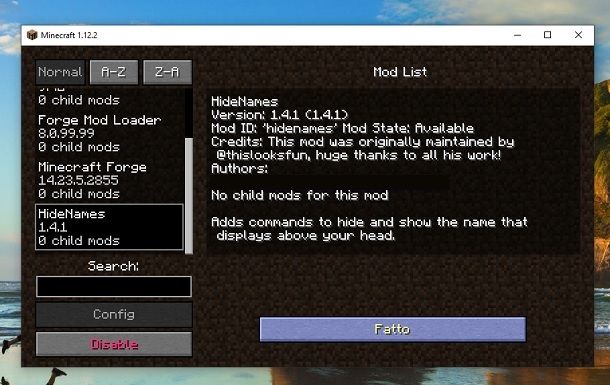 HideNames Mod Minecraft