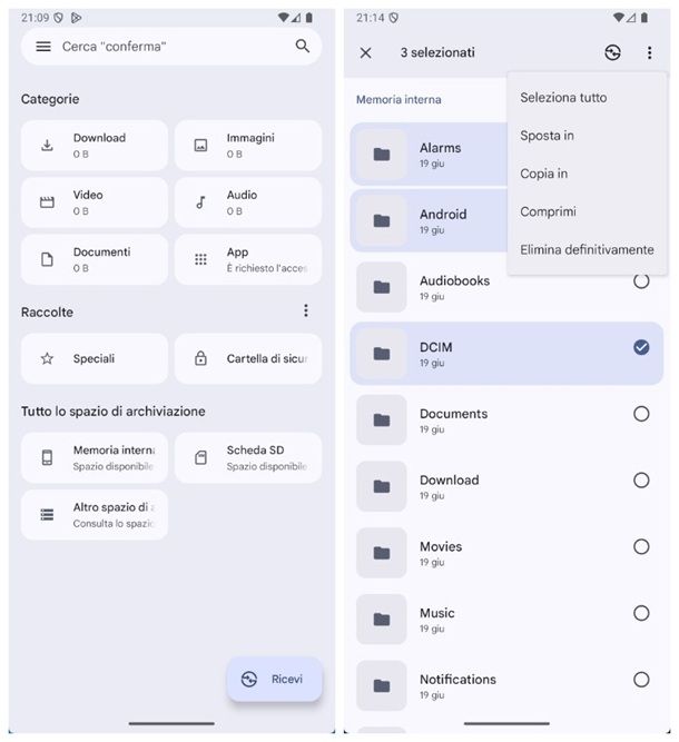 Come spostare file su scheda SD: Android