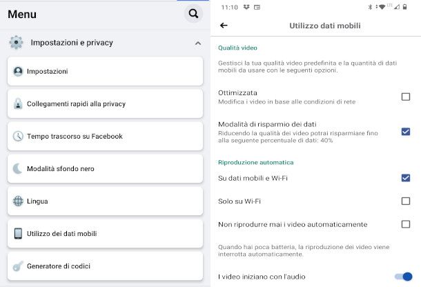 risparmio dati facebook android