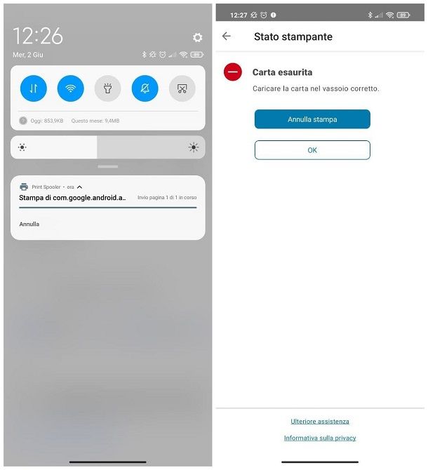 Come eliminare coda di stampa bloccata da smartphone e tablet
