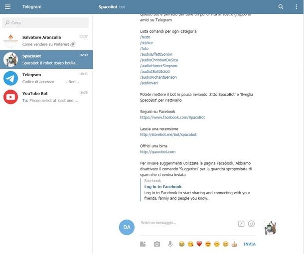 Aggiungere un bot di Telegram ai gruppi