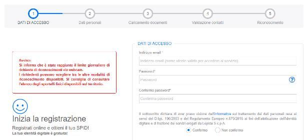 Come creare identità SPID: Lepida