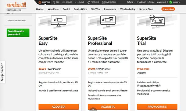 Come gestire un sito Web con SuperSite di Aruba