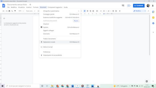 vocale Google Documenti