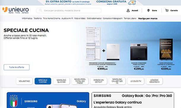 Migliori ecommerce Italia Unieuro