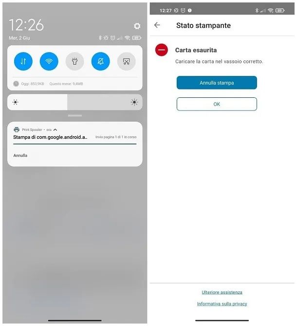 Eliminare coda di stampa da smartphone