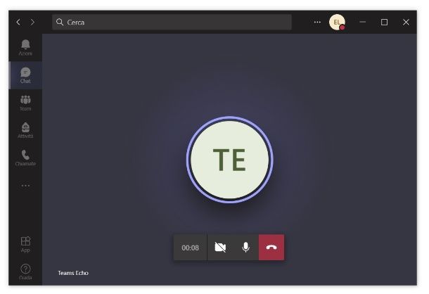 Teams chiamata test