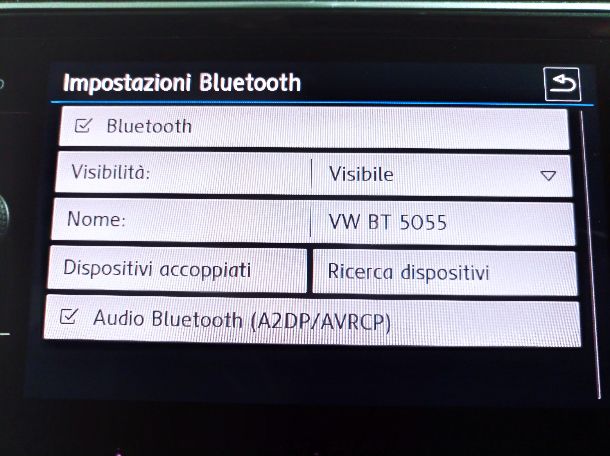 Impostazioni Bluetooth Volkswagen