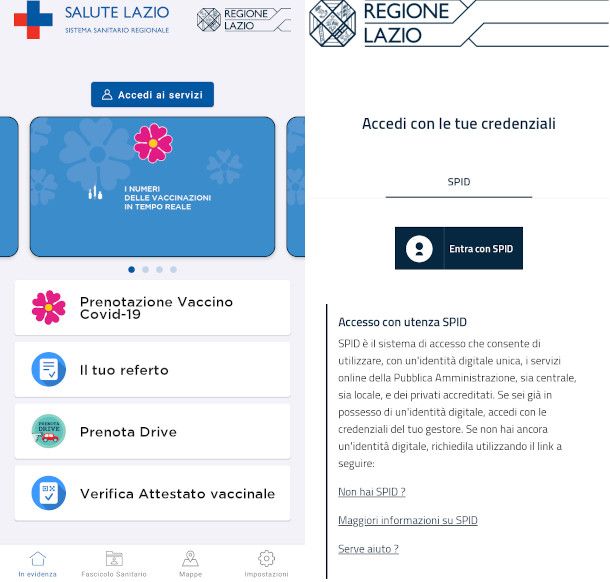 accesso da app con SPID