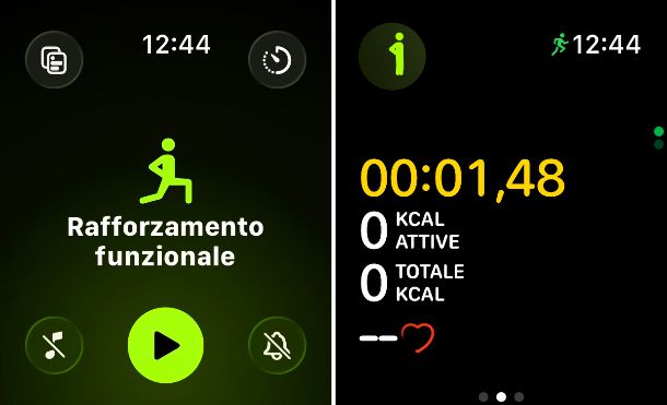Apple Watch app Allenamento